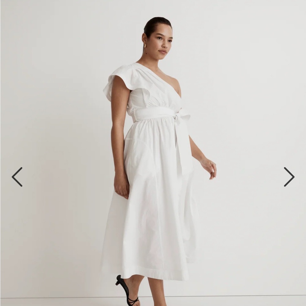 Madewell Ruffled One-Shoulder Midi Dress - Picture 2 of 6